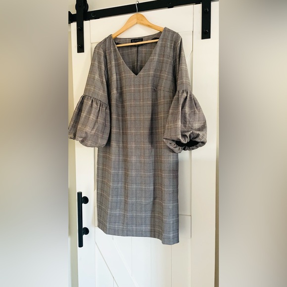 Eloquii Plaid Balloon Sleeve Dress - Picture 7 of 7